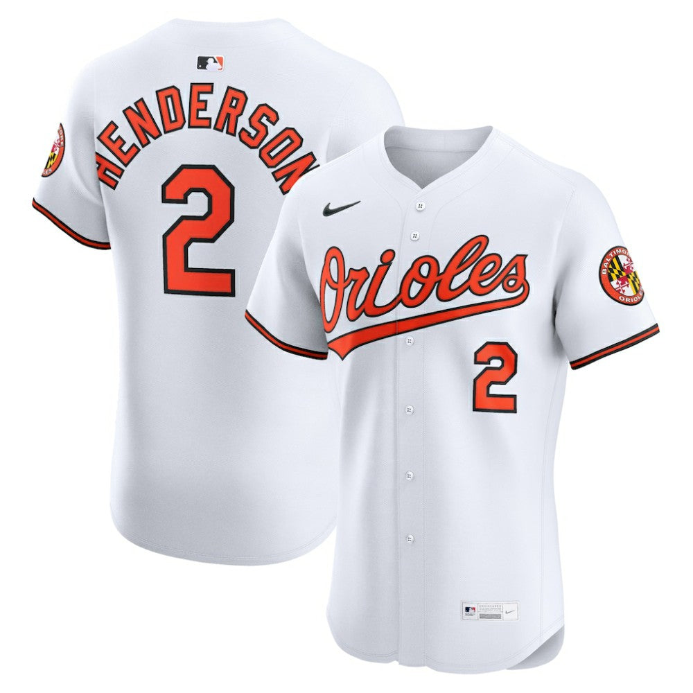 White Gunnar Henderson Baltimore Orioles Nike Home Elite Jersey