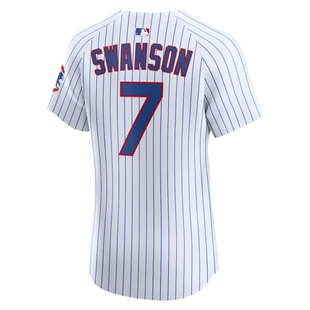 White Dansby Swanson Chicago Cubs Nike Home Elite Jersey