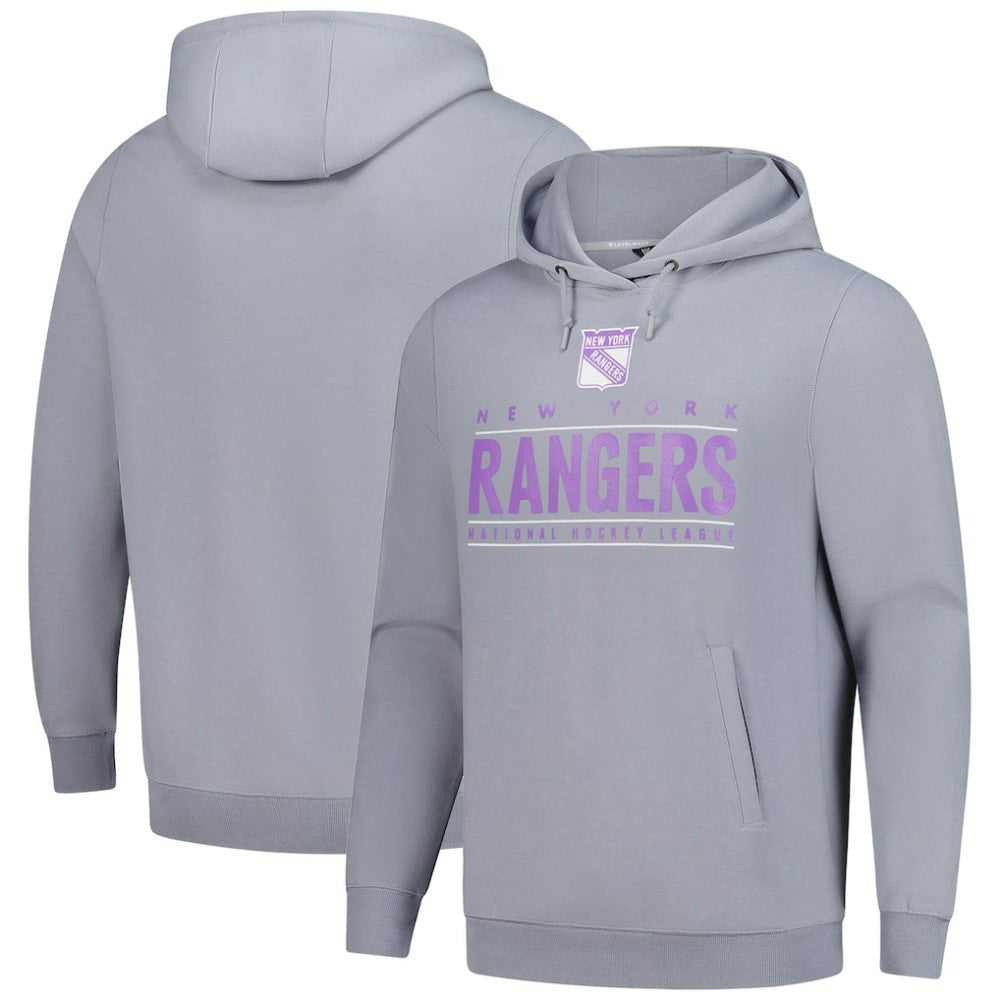 NHL New York Rangers Levelwear Hockey Fights Cancer Pulsar Off Season Tri-Blend Pullover Hoodie