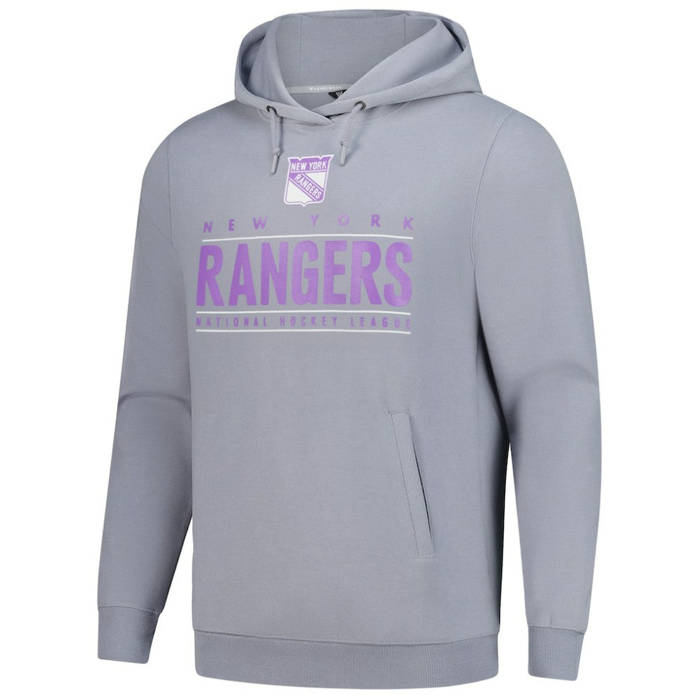 NHL New York Rangers Levelwear Hockey Fights Cancer Pulsar Off Season Tri-Blend Pullover Hoodie