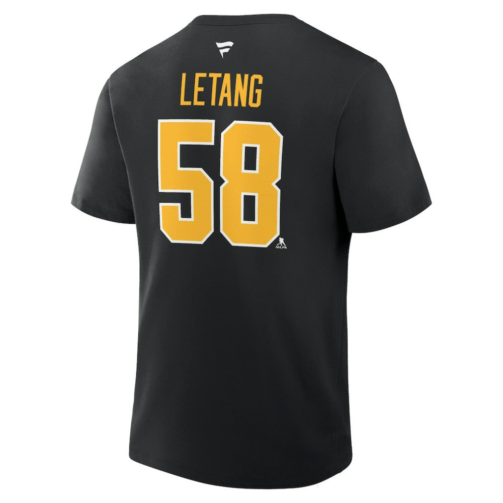 NHL Kris Letang Pittsburgh Penguins Fanatics Authentic Stack Name & Number T-Shirt