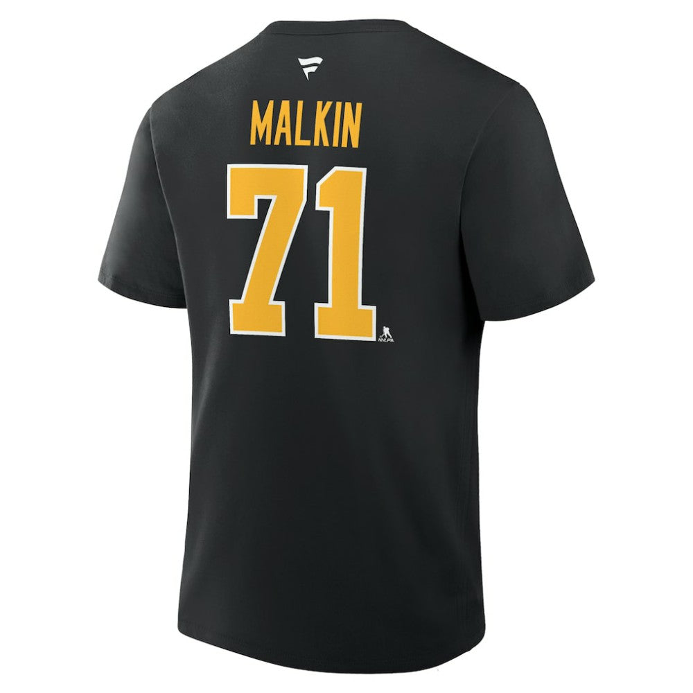 NHL Evgeni Malkin Pittsburgh Penguins Fanatics Authentic Stack Name & Number T-Shirt