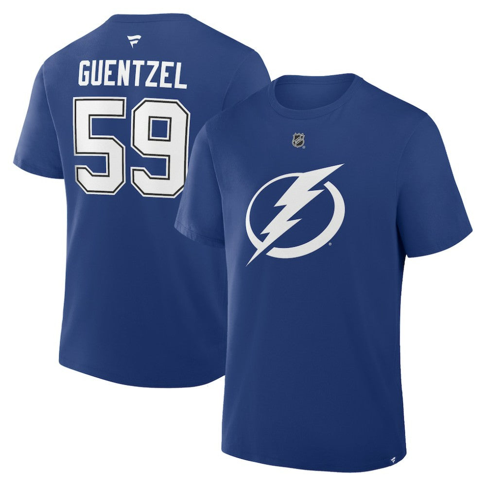 NHL Jake Guentzel Tampa Bay Lightning Fanatics Authentic Stack Name & Number T-Shirt
