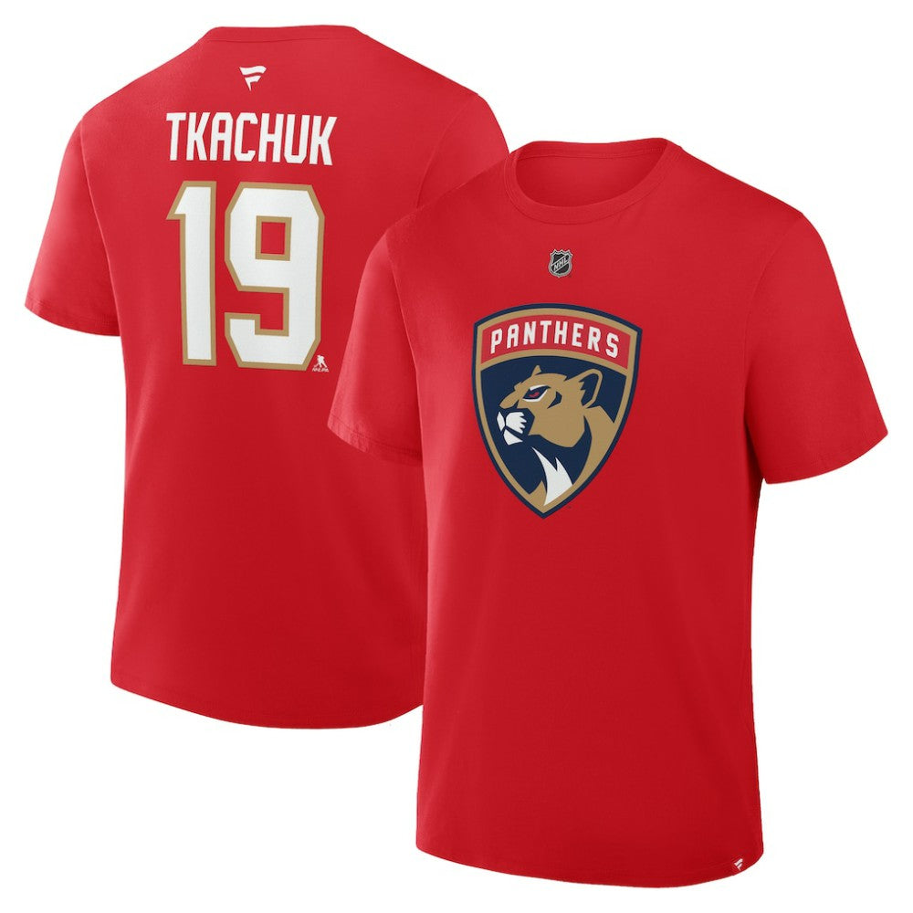 NHL Matthew Tkachuk Florida Panthers Fanatics Authentic Stack Name & Number T-Shirt