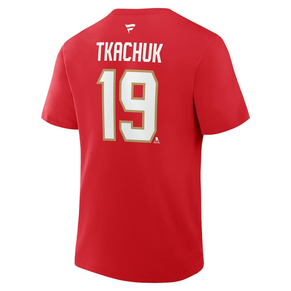 NHL Matthew Tkachuk Florida Panthers Fanatics Authentic Stack Name & Number T-Shirt