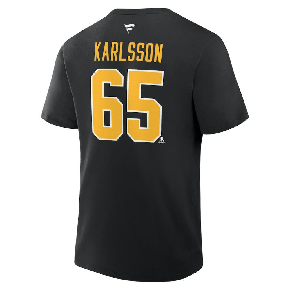 NHL Erik Karlsson Pittsburgh Penguins Fanatics Authentic Stack Name & Number T-Shirt