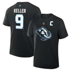 NHL Clayton Keller Utah Mammoth Fanatics Authentic Stack Name & Number T-Shirt