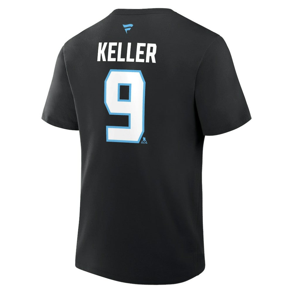 NHL Clayton Keller Utah Mammoth Fanatics Authentic Stack Name & Number T-Shirt