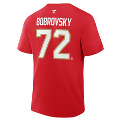 NHL Sergei Bobrovsky Florida Panthers Fanatics Authentic Stack Name & Number T-Shirt