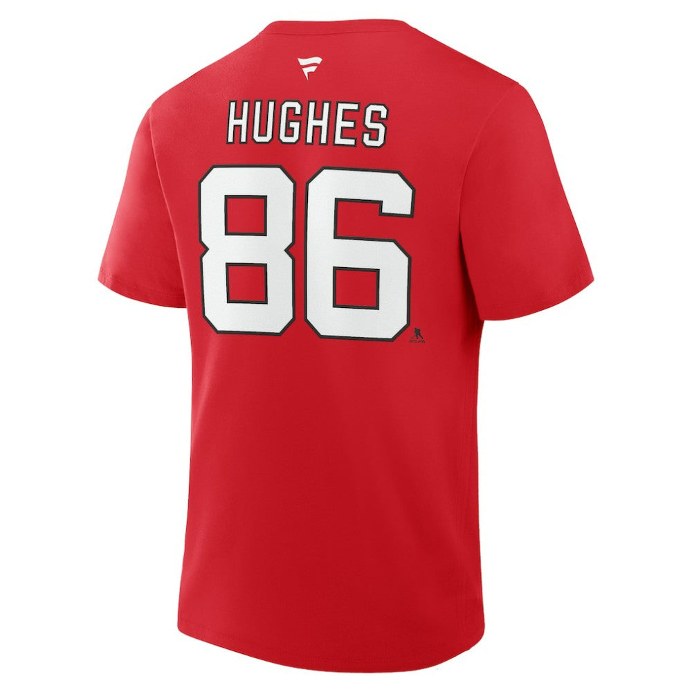 NHL Jack Hughes New Jersey Devils Fanatics Authentic Stack Name & Number T-Shirt