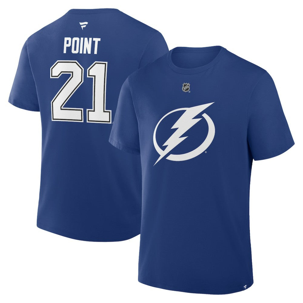 NHL Brayden Point Tampa Bay Lightning Fanatics Authentic Stack Name & Number T-Shirt
