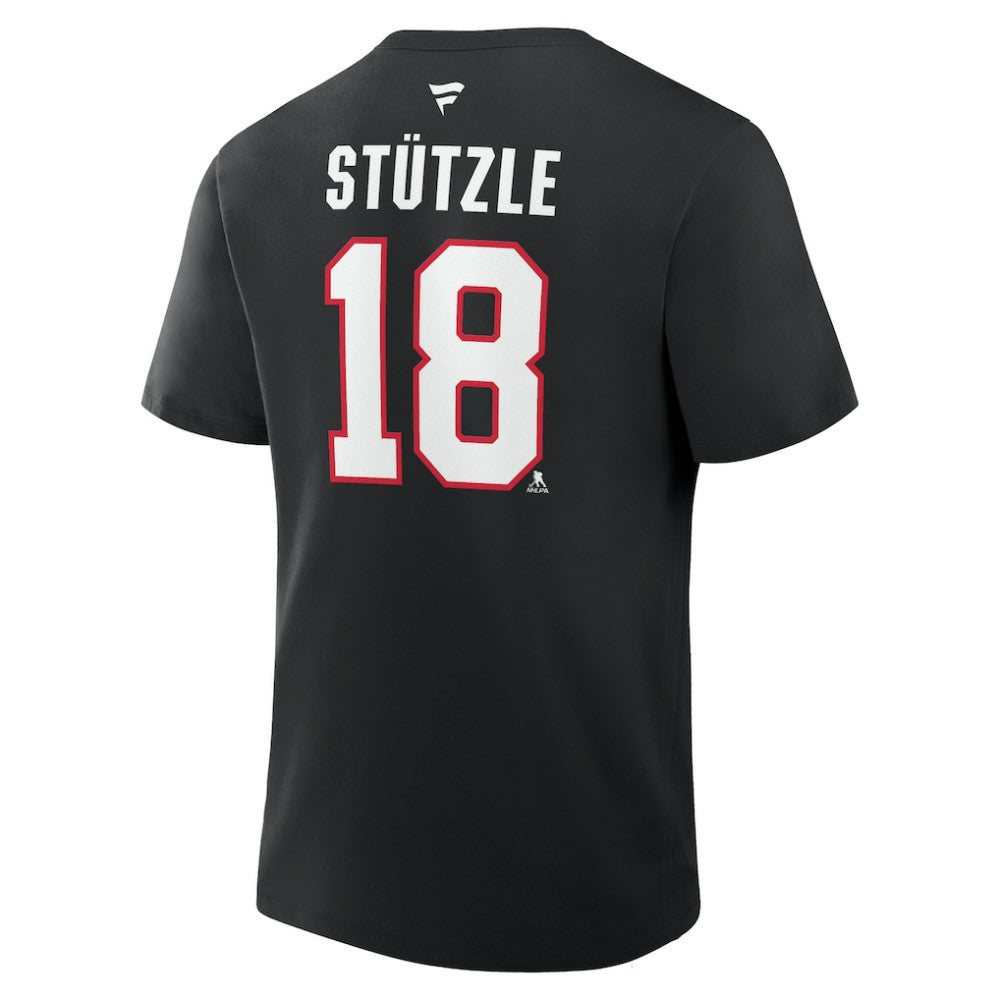 NHL Tim Stutzle Ottawa Senators Fanatics Authentic Stack Name & Number T-Shirt