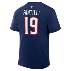NHL Adam Fantilli Columbus Blue Jackets Fanatics Authentic Stack Name & Number T-Shirt