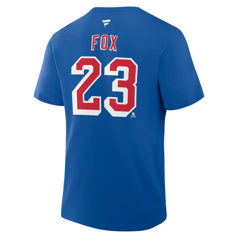 NHL Adam Fox New York Rangers Fanatics Authentic Stack Name & Number T-Shirt