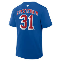 NHL Igor Shesterkin New York Rangers Fanatics Authentic Stack Name & Number T-Shirt
