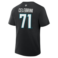 NHL Macklin Celebrini San Jose Sharks Fanatics Authentic Stack Name & Number T-Shirt