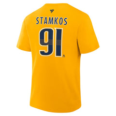 NHL Steven Stamkos Nashville Predators Fanatics Authentic Stack Name & Number T-Shirt
