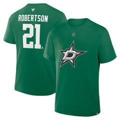 NHL Jason Robertson Dallas Stars Fanatics Authentic Stack Name & Number T-Shirt