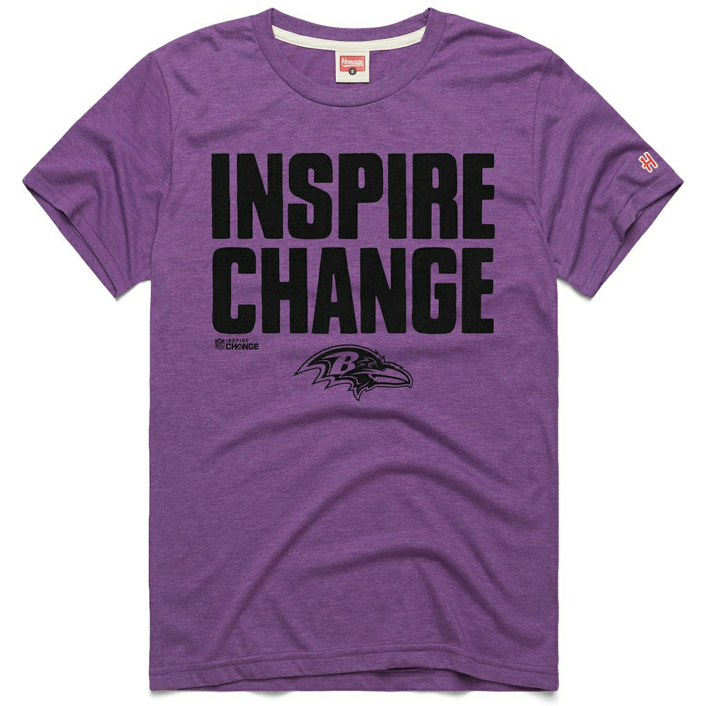 Homage Unisex 2024 Inspire Change Tri-Blend T-Shirt - Baltimore Ravens T-shirts