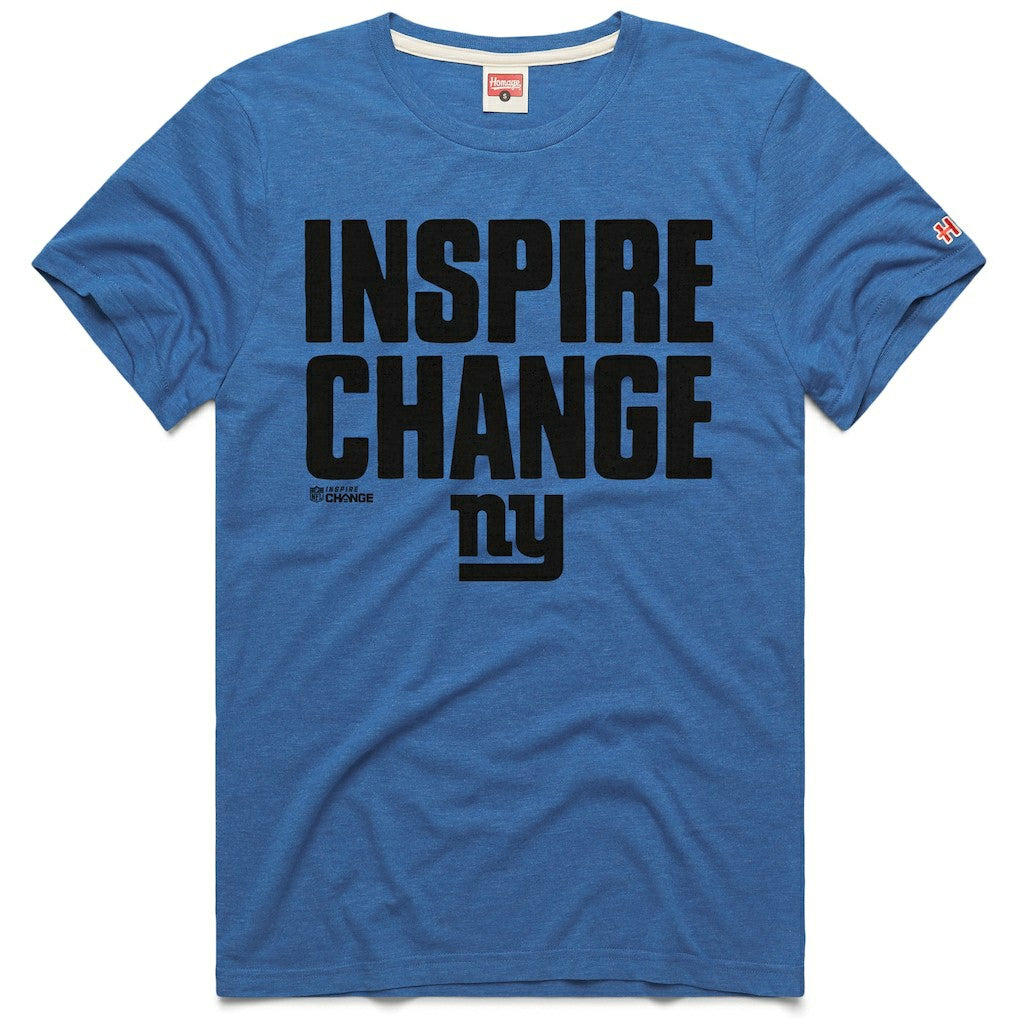 Homage Unisex 2024 Inspire Change Tri-Blend T-Shirt - New York Giants T-shirts