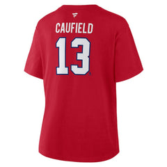NHL Cole Caufield Montreal Canadiens Fanatics Women's Authentic Stack Name & Number T-Shirt