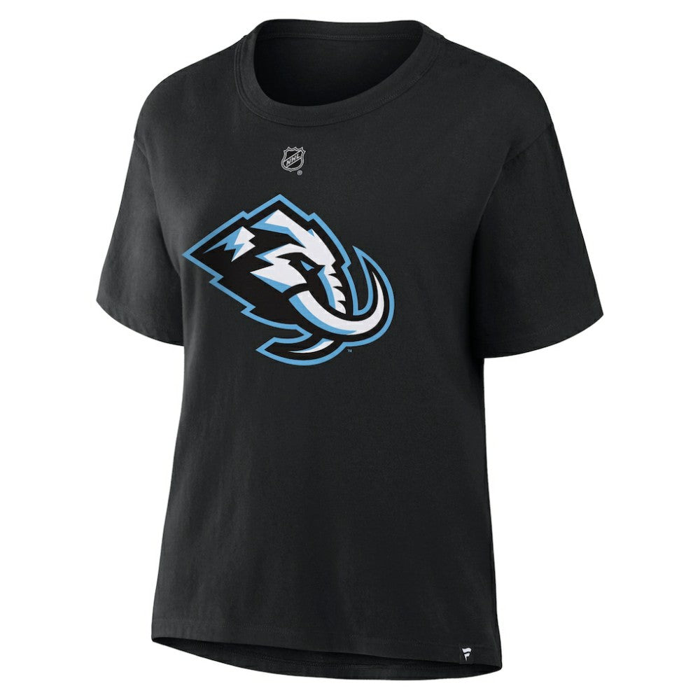 NHL Logan Cooley Utah Mammoth Fanatics Women's Authentic Stack Name & Number T-Shirt