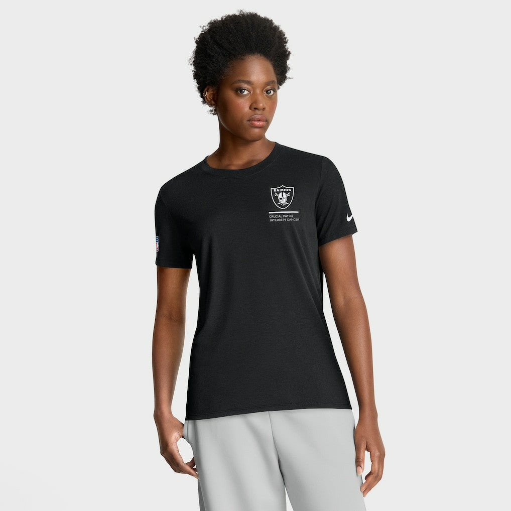 Women's 2025 NFL Crucial Catch Tri-Blend Dri-FIT T-Shirt - Las Vegas Raiders T-shirts