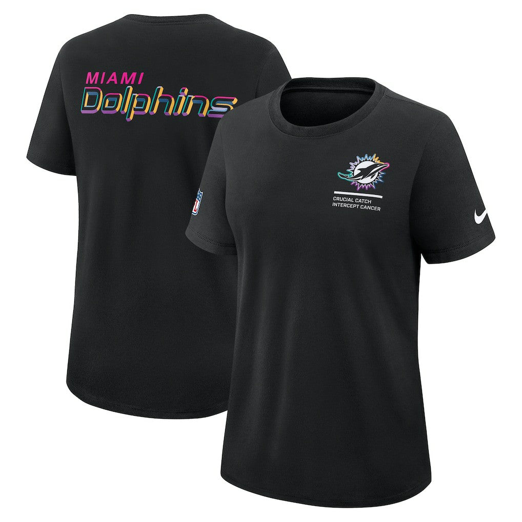 Women's 2025 NFL Crucial Catch Tri-Blend Dri-FIT T-Shirt - Miami Dolphins T-shirts