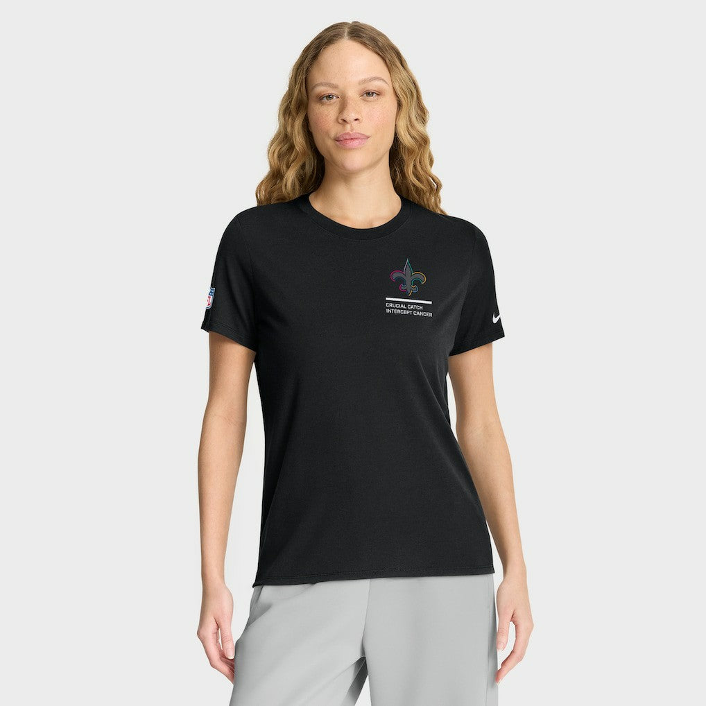 Women's 2025 NFL Crucial Catch Tri-Blend Dri-FIT T-Shirt - New Orleans Saints T-shirts