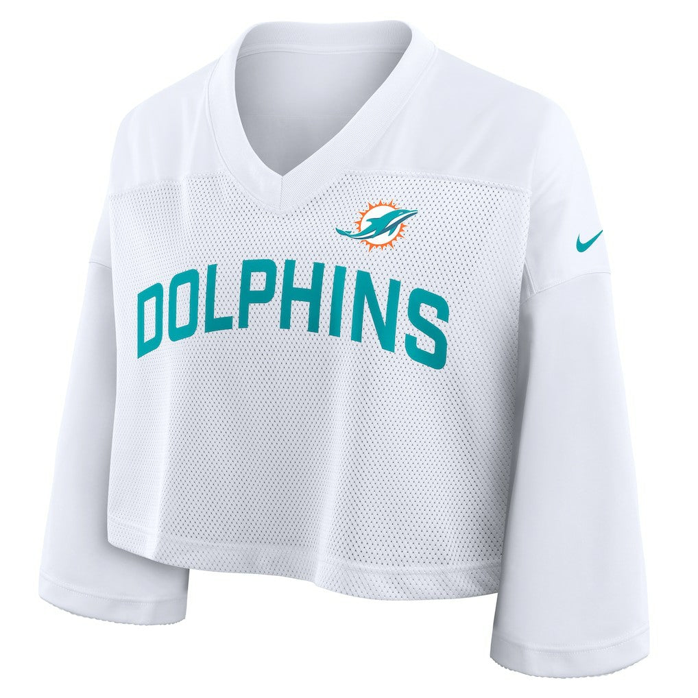 Women's Primetime Cropped Mesh Dri-FIT Fashion Jersey - Miami Dolphins Jerseys