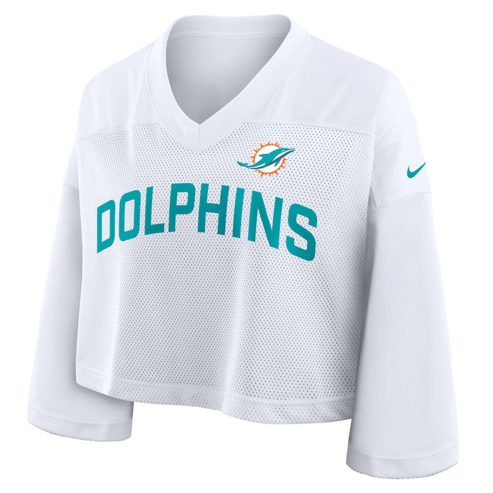 Women's Primetime Cropped Mesh Dri-FIT Fashion Jersey - Miami Dolphins Jerseys