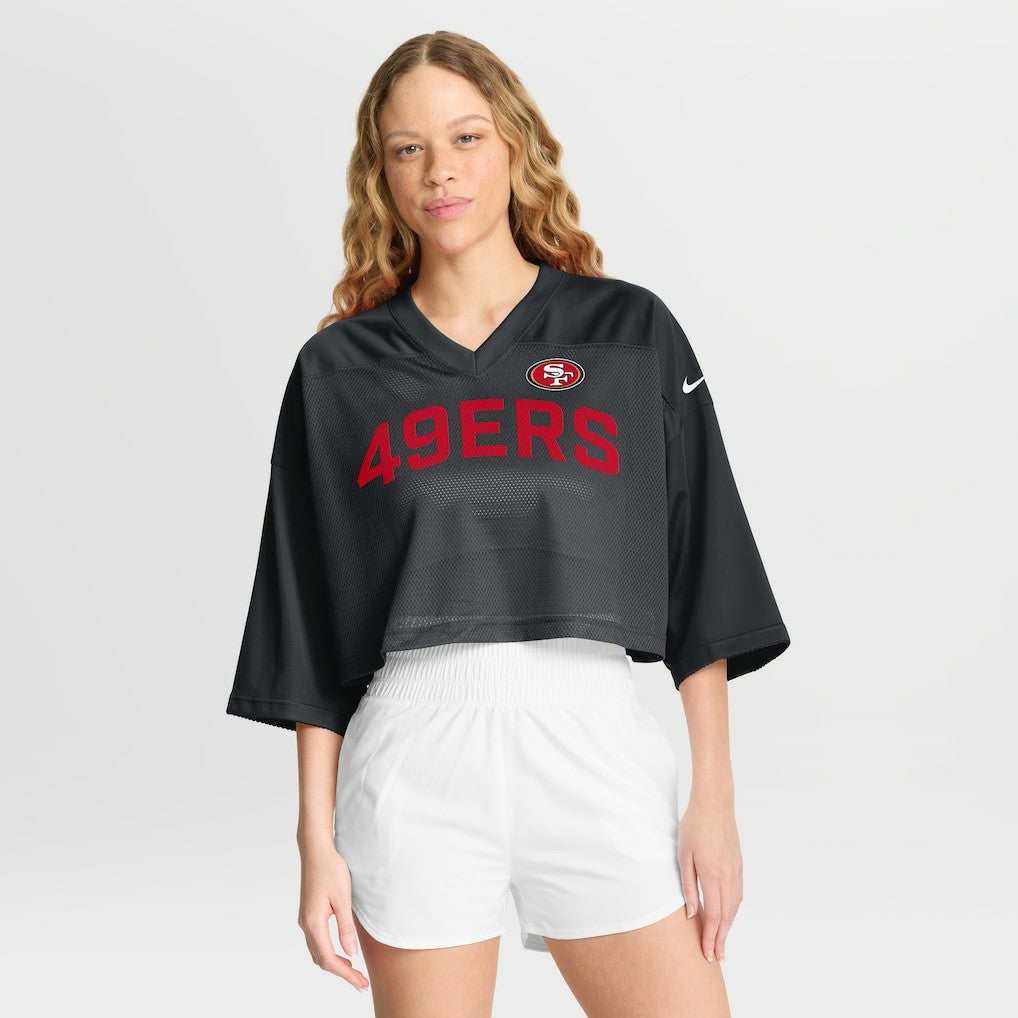 Women's Primetime Cropped Mesh Dri-FIT Fashion Jersey - San Francisco 49ers Jerseys