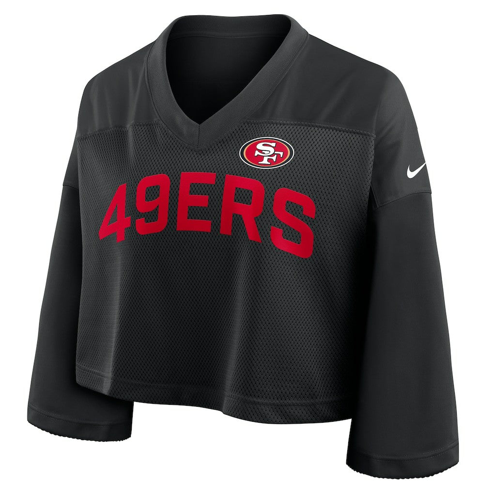 Women's Primetime Cropped Mesh Dri-FIT Fashion Jersey - San Francisco 49ers Jerseys
