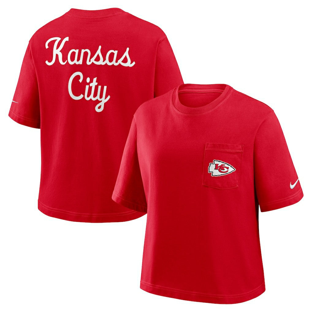 Women's Rewind Pocket Boxy T-Shirt - Kansas City Chiefs T-shirts