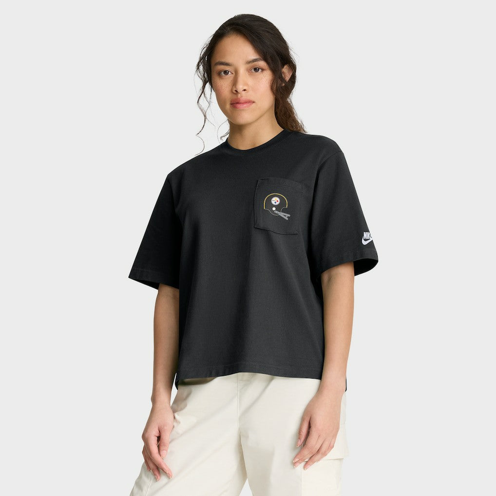 Women's Rewind Pocket Boxy T-Shirt - Pittsburgh Steelers T-shirts