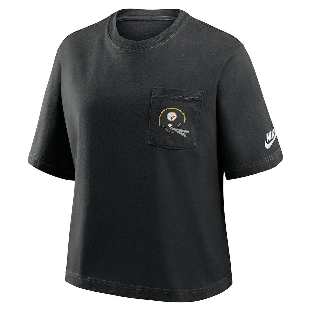 Women's Rewind Pocket Boxy T-Shirt - Pittsburgh Steelers T-shirts
