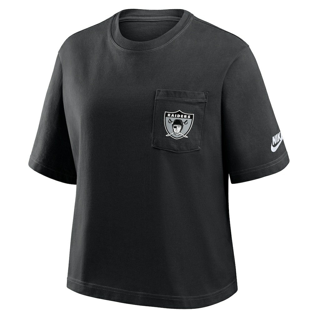 Women's Rewind Pocket Boxy T-Shirt - Las Vegas Raiders T-shirts