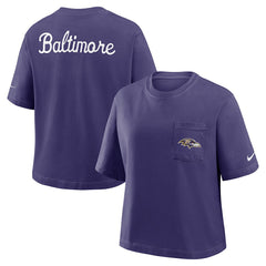 Women's Rewind Pocket Boxy T-Shirt - Baltimore Ravens T-shirts