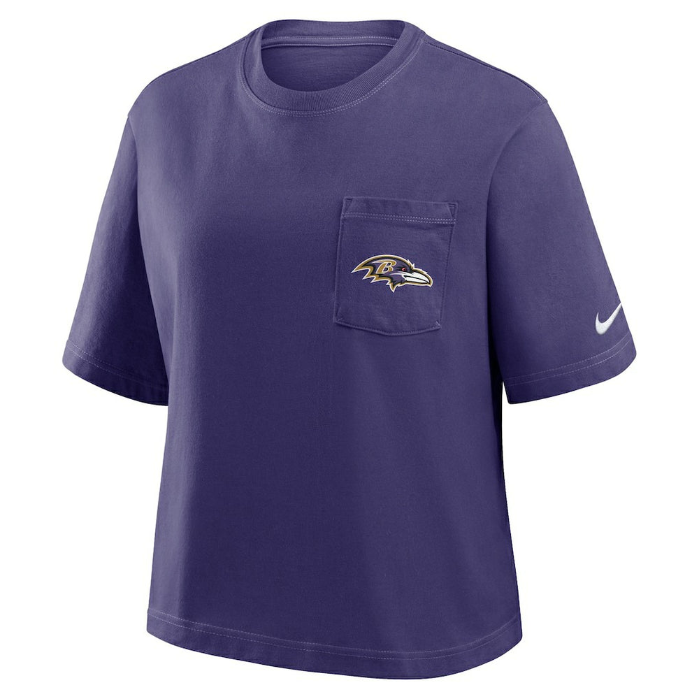Women's Rewind Pocket Boxy T-Shirt - Baltimore Ravens T-shirts