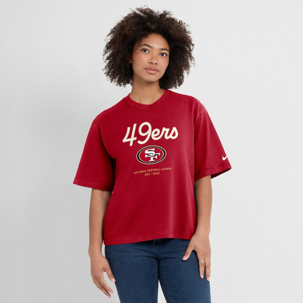 Women's Essential Script Relaxed Boxy T-Shirt - San Francisco 49ers T-shirts