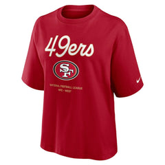 Women's Essential Script Relaxed Boxy T-Shirt - San Francisco 49ers T-shirts