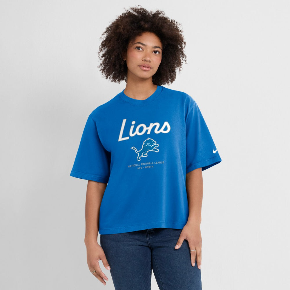 Women's Essential Script Relaxed Boxy T-Shirt - Detroit Lions T-shirts