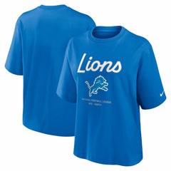 Women's Essential Script Relaxed Boxy T-Shirt - Detroit Lions T-shirts
