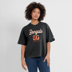 Women's Essential Script Relaxed Boxy T-Shirt - Cincinnati Bengals T-shirts