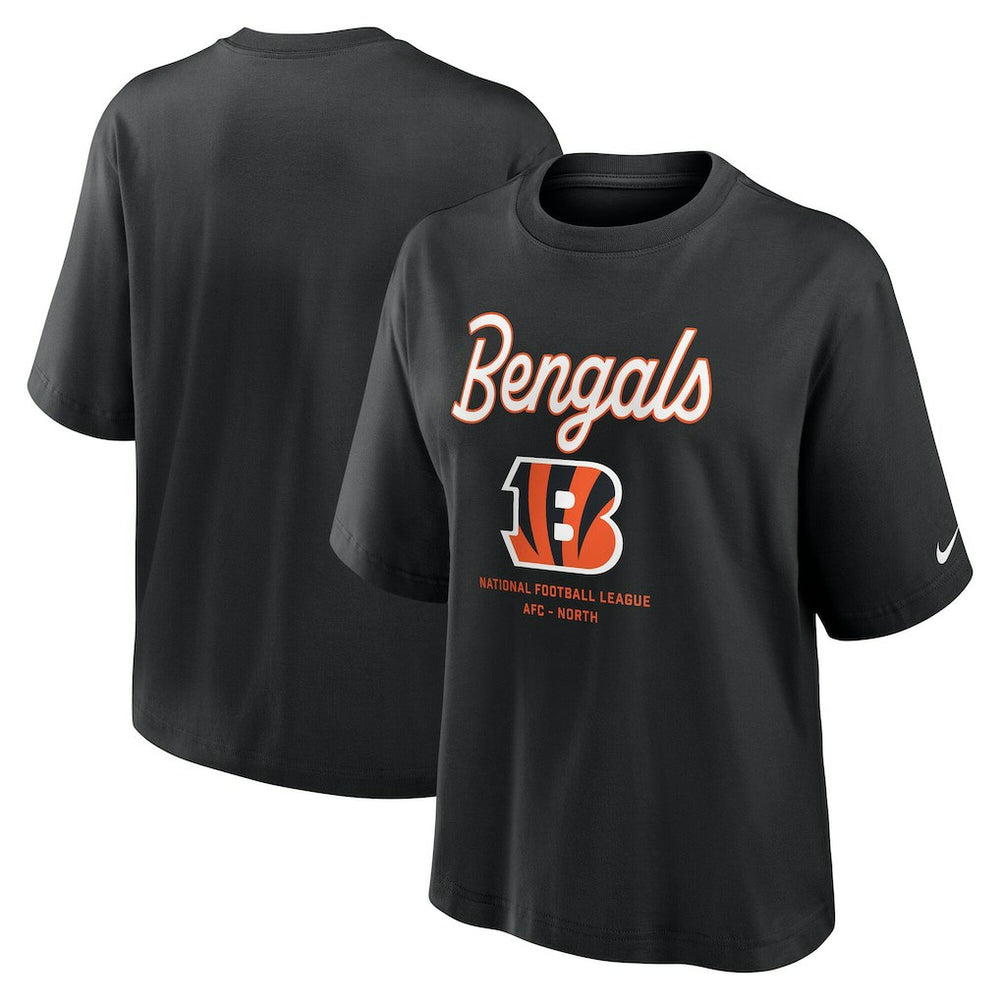 Women's Essential Script Relaxed Boxy T-Shirt - Cincinnati Bengals T-shirts