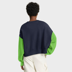 Women's Oversized Color-Block Pullover Sweatshirt - Seattle Seahawks Pullover
