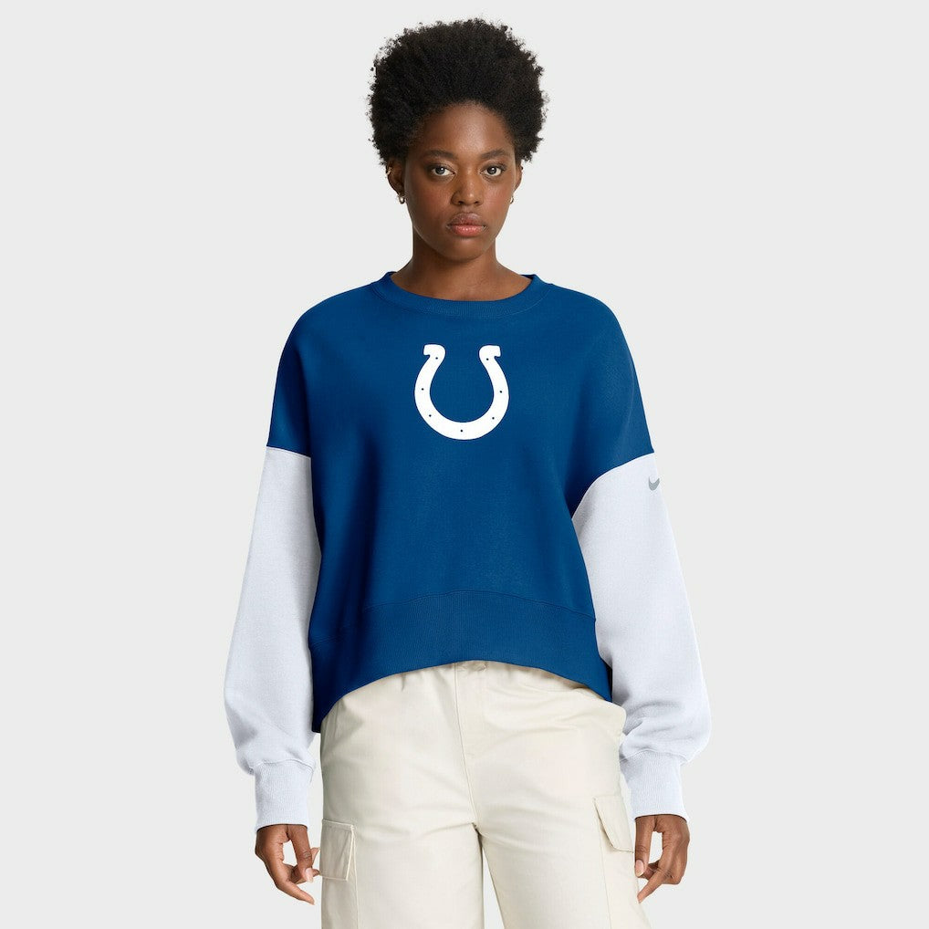 Women's Oversized Color-Block Pullover Sweatshirt - Indianapolis Colts Pullover