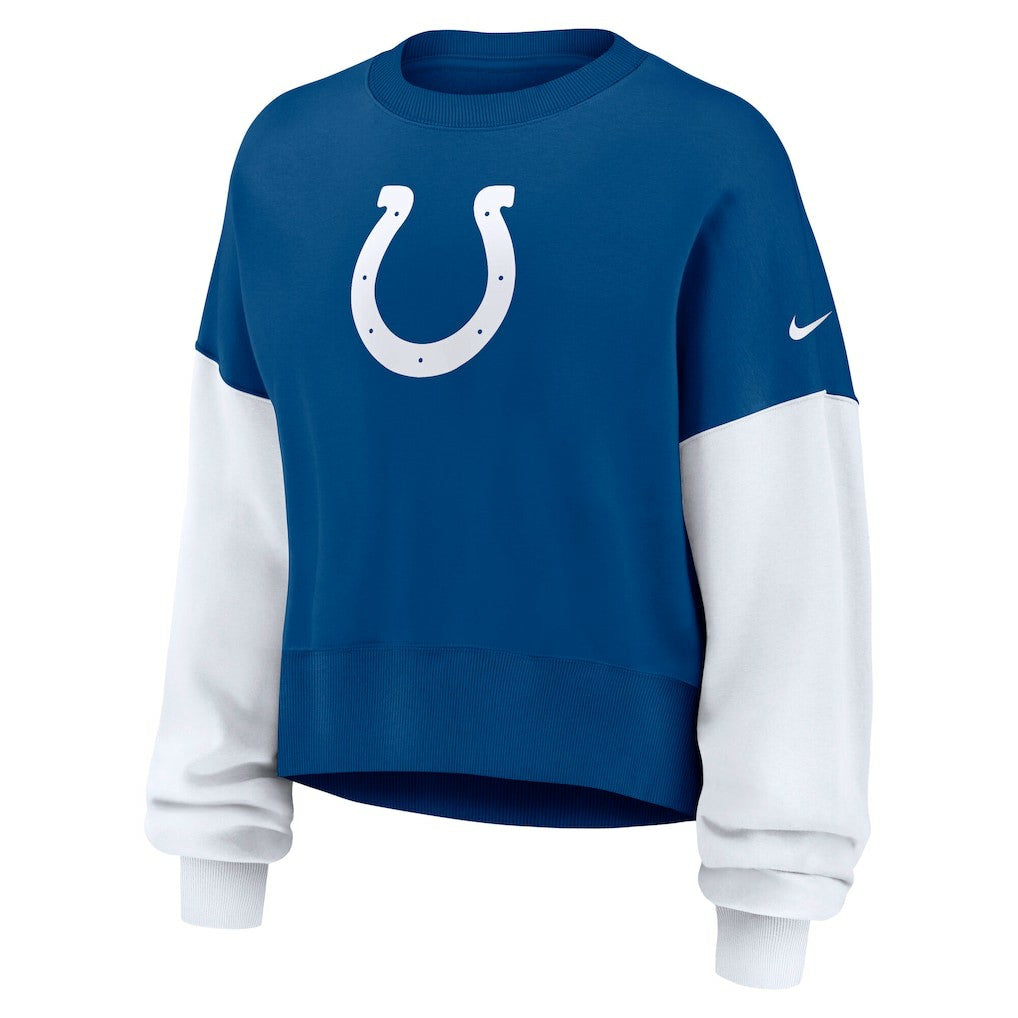 Women's Oversized Color-Block Pullover Sweatshirt - Indianapolis Colts Pullover