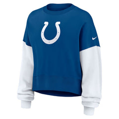 Women's Oversized Color-Block Pullover Sweatshirt - Indianapolis Colts Pullover