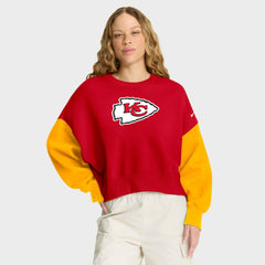 Women's Oversized Color-Block Pullover Sweatshirt - Kansas City Chiefs Pullover